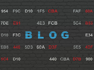 Image showing Web development concept: Blog on wall background