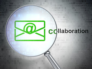 Image showing Finance concept: Email and Collaboration with optical glass