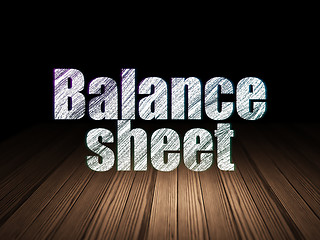 Image showing Banking concept: Balance Sheet in grunge dark room