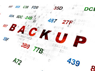 Image showing Database concept: Backup on Digital background