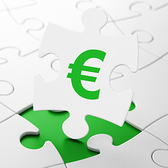 Image showing Banking concept: Euro on puzzle background