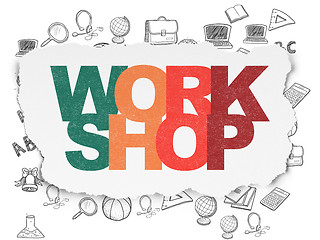 Image showing Studying concept: Workshop on Torn Paper background