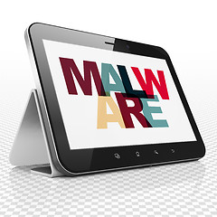 Image showing Security concept: Tablet Computer with Malware on  display