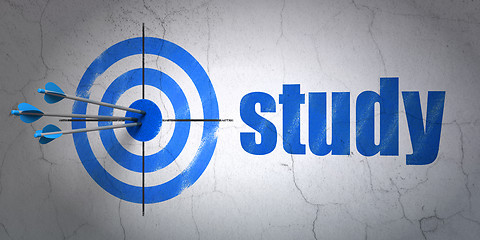 Image showing Education concept: target and Study on wall background