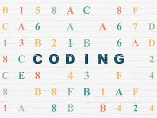 Image showing Software concept: Coding on wall background