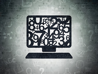 Image showing Studying concept: Computer Pc on Digital Data Paper background