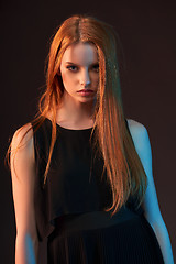 Image showing Fashion portrait of beautiful red haired girl