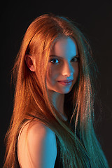 Image showing Fashion portrait of beautiful red haired girl