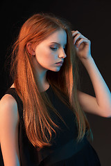 Image showing Fashion portrait of beautiful red haired girl