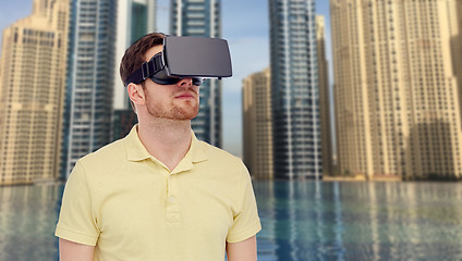 Image showing man in virtual reality headset or 3d glasses