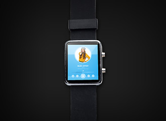 Image showing close up of smart watch with music player