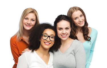 Image showing group of happy different women in casual clothes