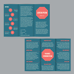Image showing Tri-fold flyer brochure template with red dots