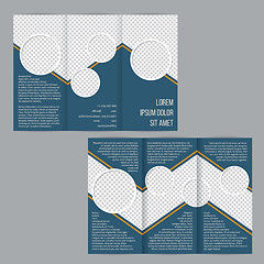 Image showing Blue tri-fold flyer brochure template