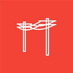 Image showing High voltage power lines line icon.