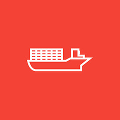 Image showing Cargo container ship line icon.