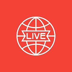 Image showing Globe with live sign line icon.