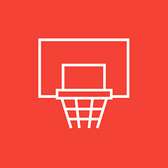 Image showing Basketball hoop line icon.