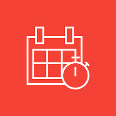 Image showing Calendar and stopwatch line icon.