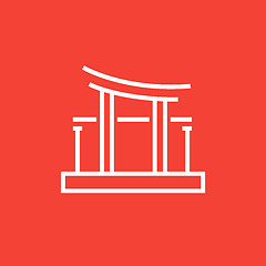 Image showing Torii gate line icon.