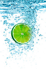 Image showing Green lime in the Water.