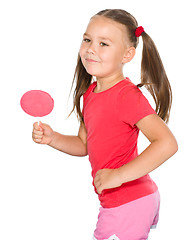 Image showing Little girl with lollipop