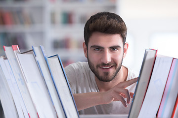 Image showing student study  in school library