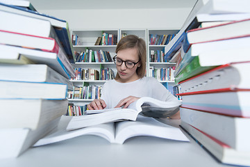 Image showing student study in library