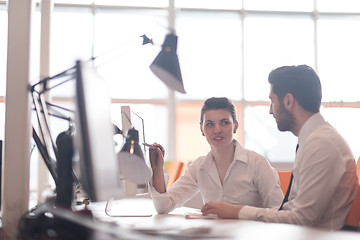 Image showing business couple working together on project