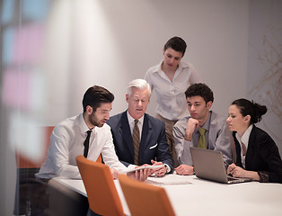 Image showing business people group on meeting at modern startup office