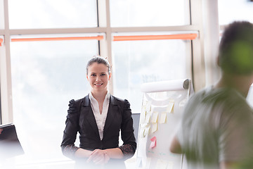 Image showing portrait of young business woman at modern office