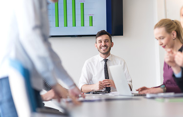 Image showing business womans handshake