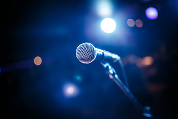 Image showing Microphone on stage