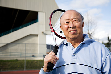 Image showing Senior tennis player