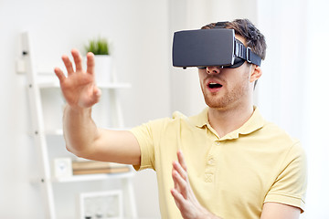 Image showing young man in virtual reality headset or 3d glasses