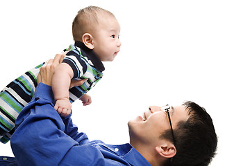 Image showing Asian father and son