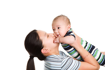 Image showing Asian mother and son