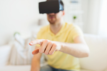 Image showing young man in virtual reality headset or 3d glasses