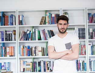 Image showing student study  in school library