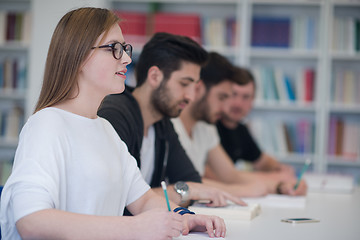 Image showing group of students study together in classroom