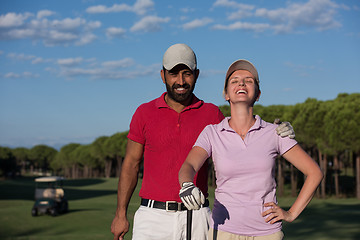 Image showing portrait of couple on golf course