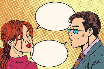 Image showing Male and female dialogue before the kiss