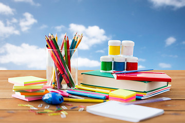 Image showing close up of stationery or school supplies on table