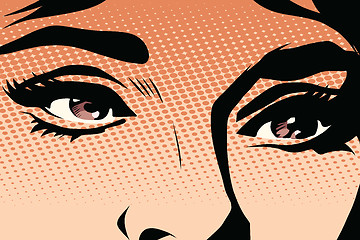 Image showing Brown eyes retro woman pop art