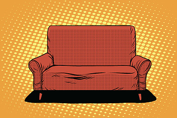 Image showing Red sofa then art retro vector