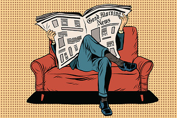 Image showing The morning paper reads man