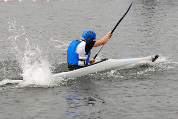 Image showing Man in kayak