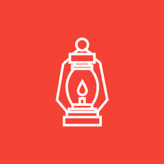 Image showing Camping lantern line icon.