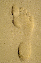 Image showing Footprint in sand on beach