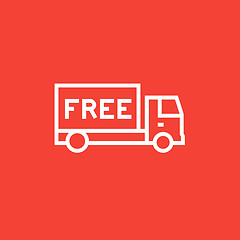 Image showing Free delivery truck line icon.